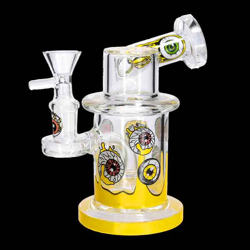👁️🔥 Mini Eyeball Dab Rig – 360° Spooky Design Glass Recycler