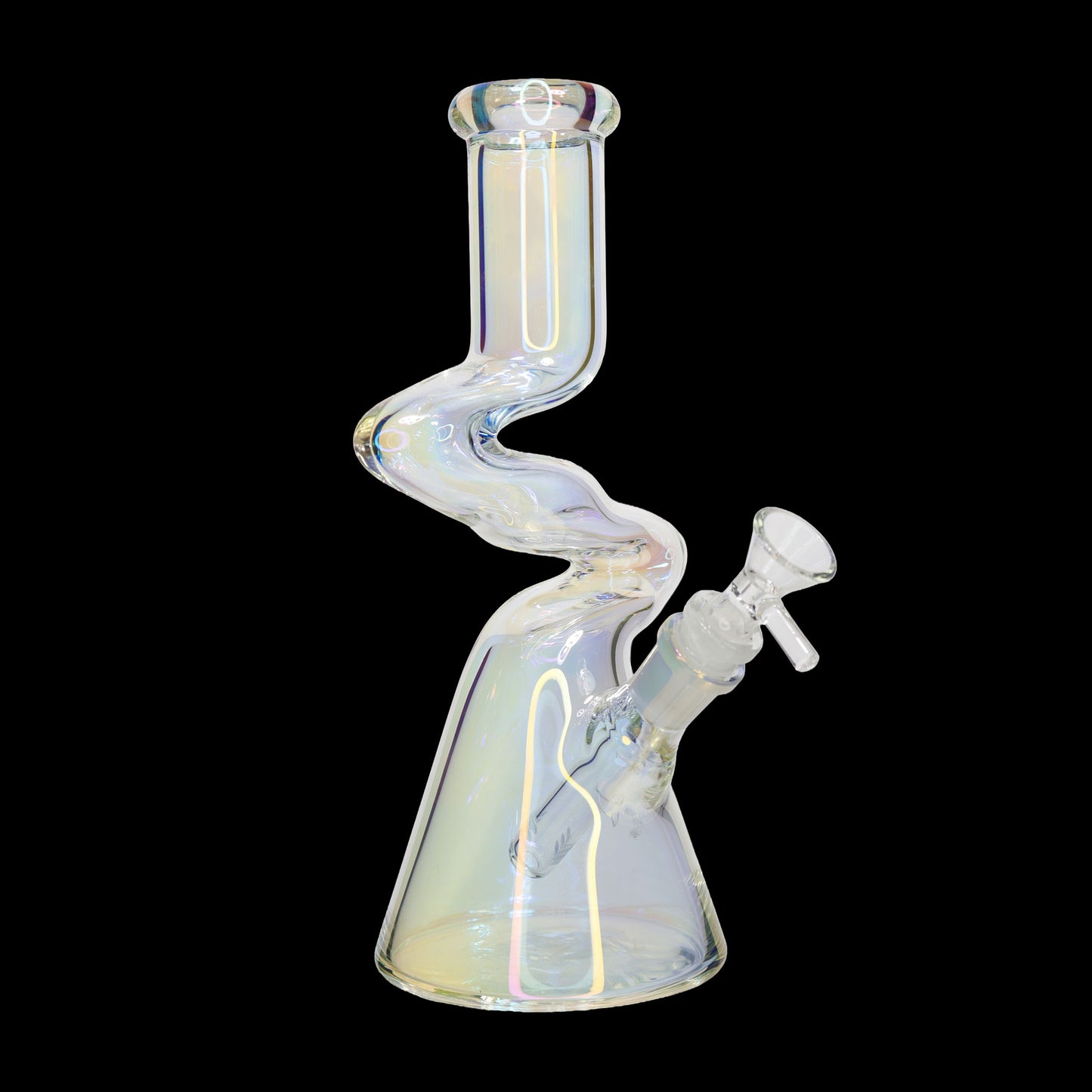 10 Inch Zig Zag Neck Beaker Glass Water Pipe – Assorted Colors Wholesale