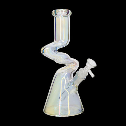 10 Inch Zig Zag Neck Beaker Glass Water Pipe – Assorted Colors Wholesale