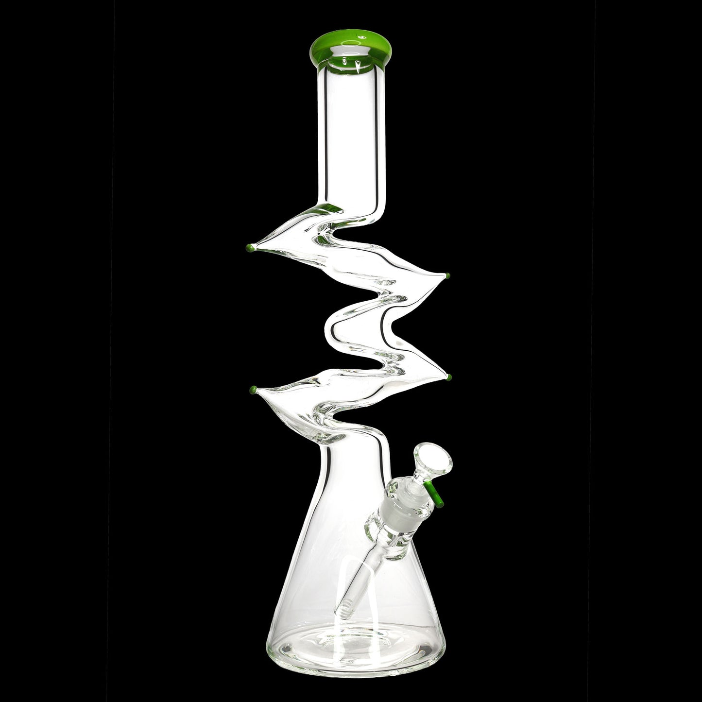 18-Inch 9mm Thick Zig Zag Beaker Bong – Assorted Colors