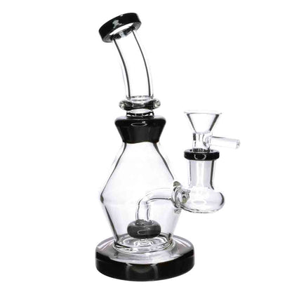 7" Color Accent Diamond Shaped Glass Bong with Perc – Wholesale Compact Water Pipe