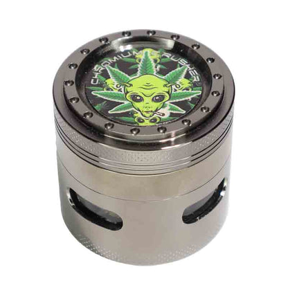 Chromium Crusher Alien 4-Piece Herb Grinder Display (6-Pack)