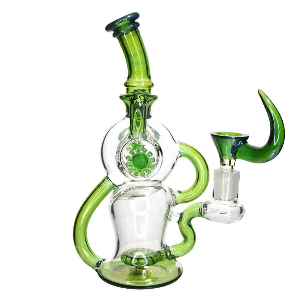8" Fancy Glass Water Pipe | Artistic Heavy Glass Display