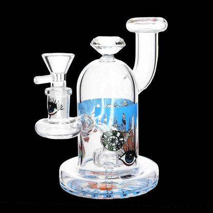 7” Heavy Diamond Glass Water Pipe – Thick Dab Rig | Wholesale