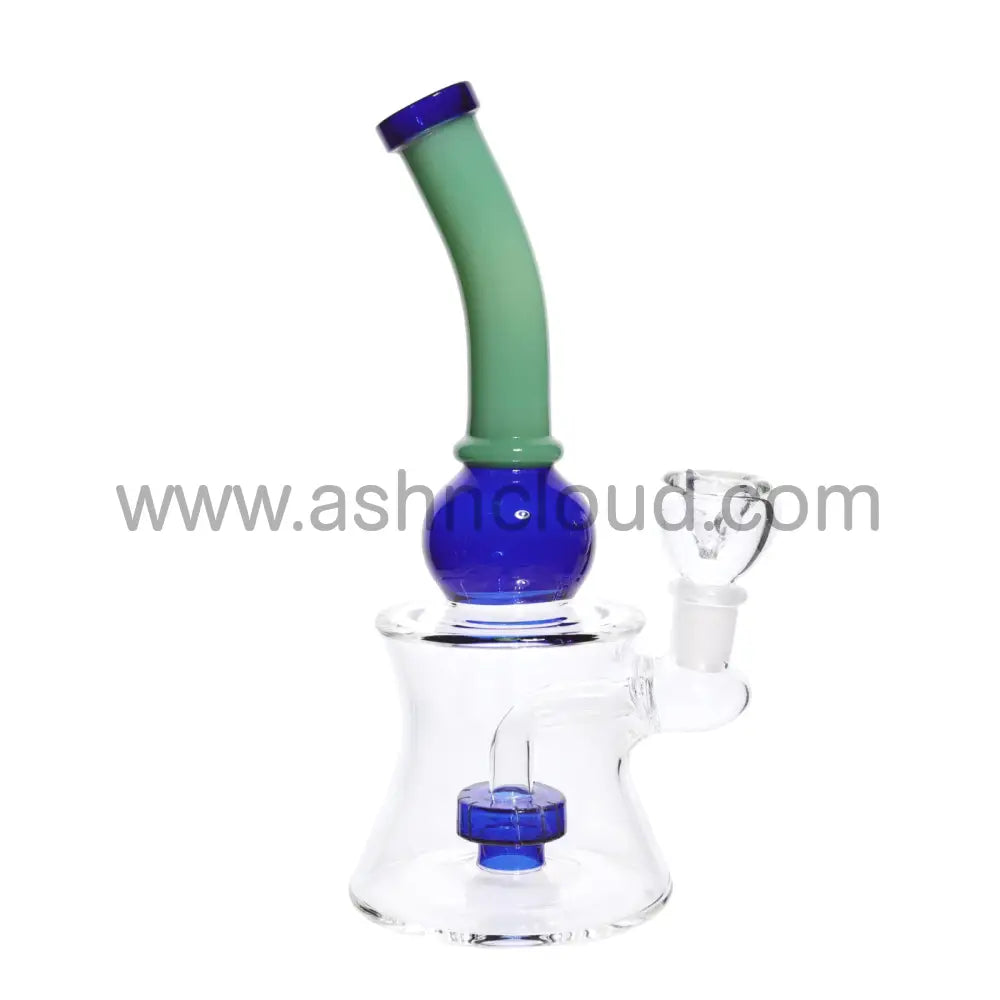 9 In - Ball Bent Neck Perc Glass Bong