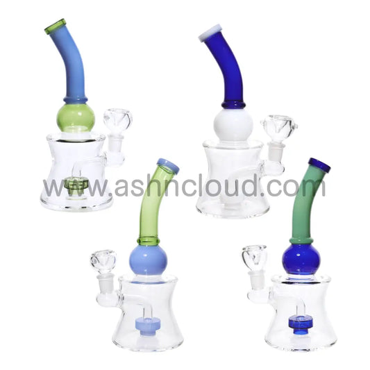 9 In - Ball Bent Neck Perc Glass Bong