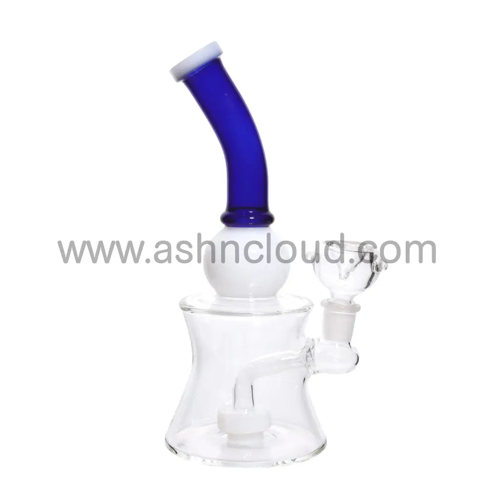 9 In - Ball Bent Neck Perc Glass Bong