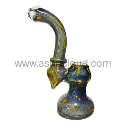 9 In - Blue Colores Polka Dots Glass Bubbler