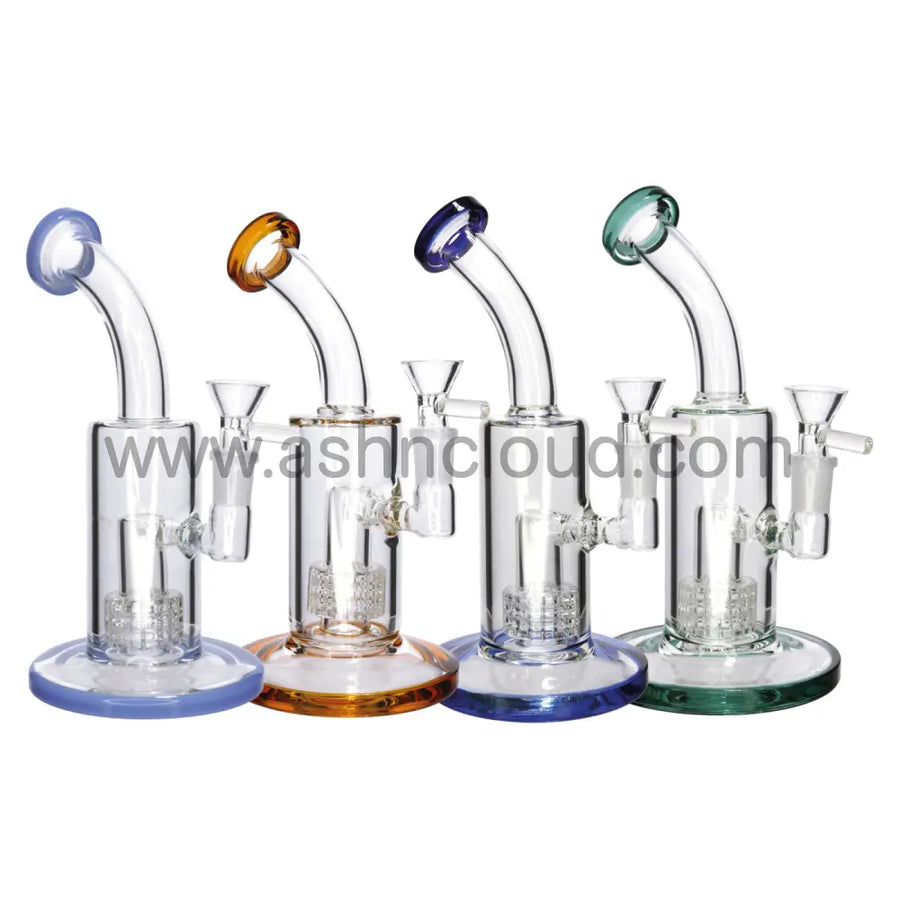 9 Inch Classic Glass Bong, Color Top Perc