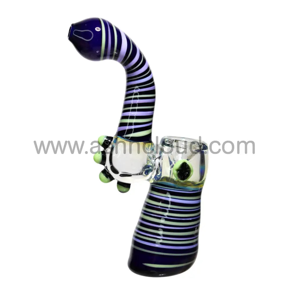 9 In - Clear Bowl Streaky Sweet Glass Bubbler