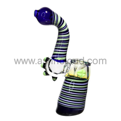 9 In - Clear Bowl Streaky Sweet Glass Bubbler