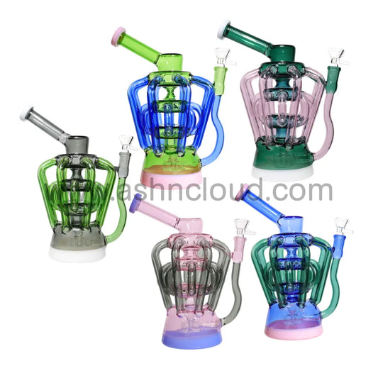 9 In - Colorfull Glass Recycler 16 Valves