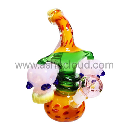 9 In - Double Skull Head Fancy Glass Bubbler