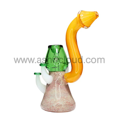 9 In - Fancy Glass Bubbler Fungi Multicolor