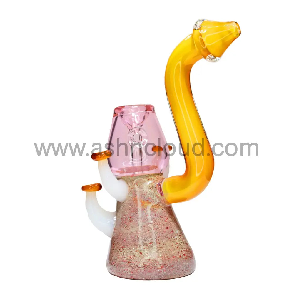 9 In - Fancy Glass Bubbler Fungi Multicolor