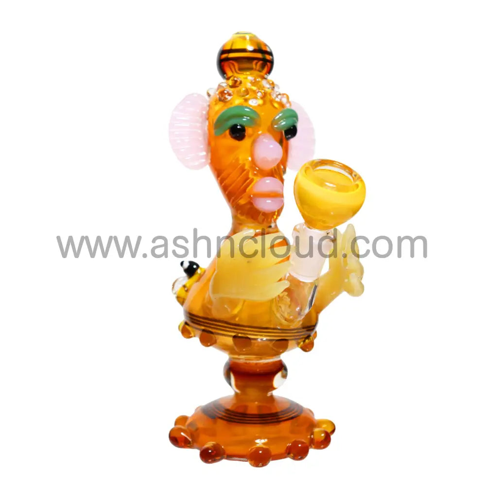 9 In - Fancy Glass Honey Monster Bubbler