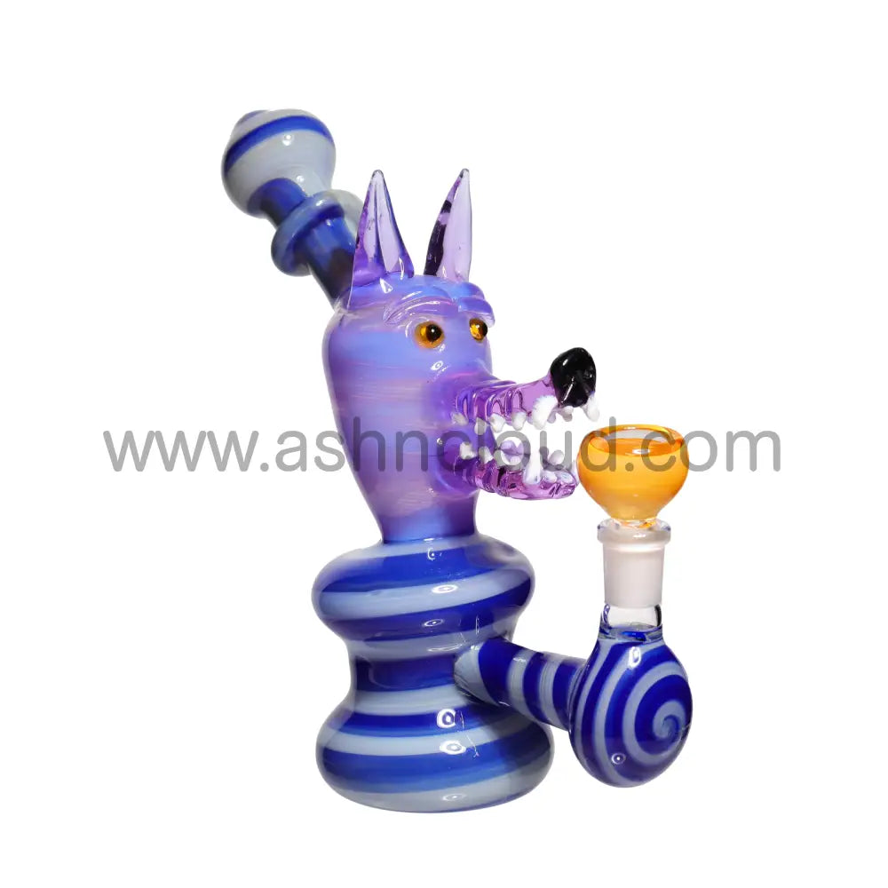 9 In - Fancy Wolf Bubbler Glass Pipe