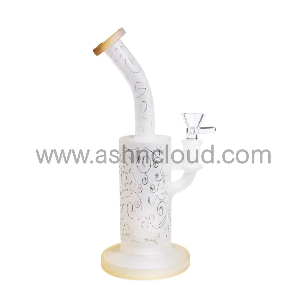 9 In - Frozen Inline Glass Bong Bent Neck