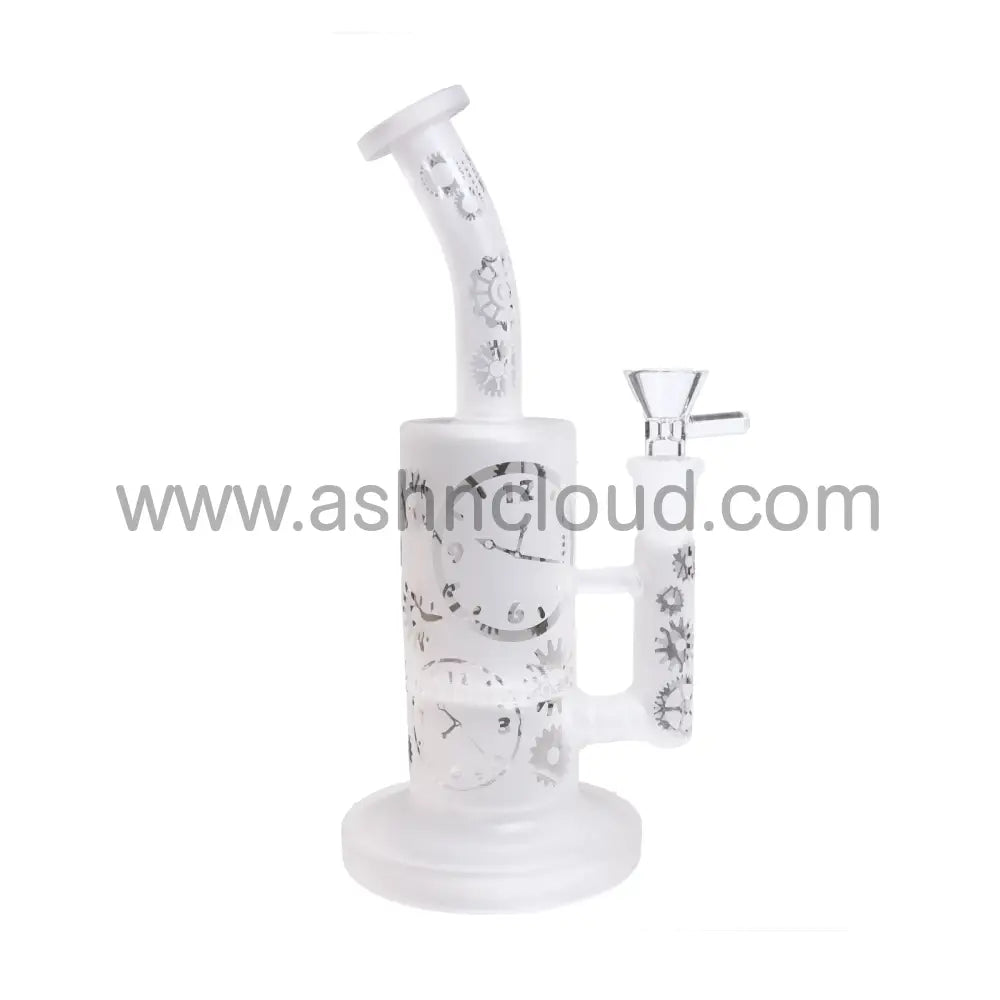 9 In - Frozen Inline Glass Bong Bent Neck