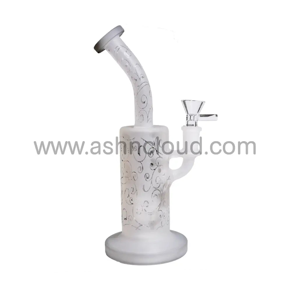 9 In - Frozen Inline Glass Bong Bent Neck