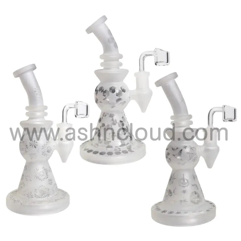 9 In - Frozen Patterns Cone Glass Bong