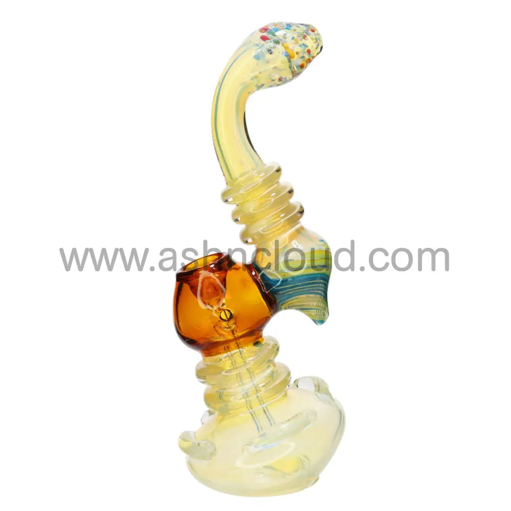 9 In - Fumed Fancy Glass Bubbler Polka Dots