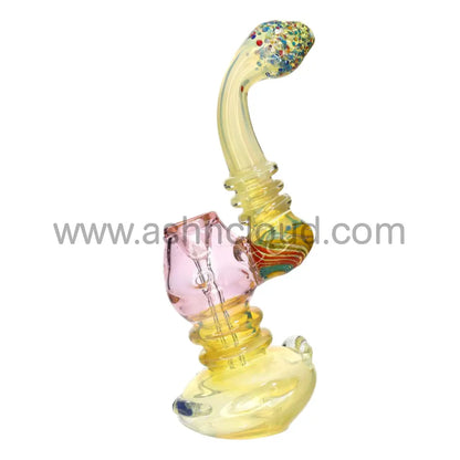 9 In - Fumed Fancy Glass Bubbler Polka Dots