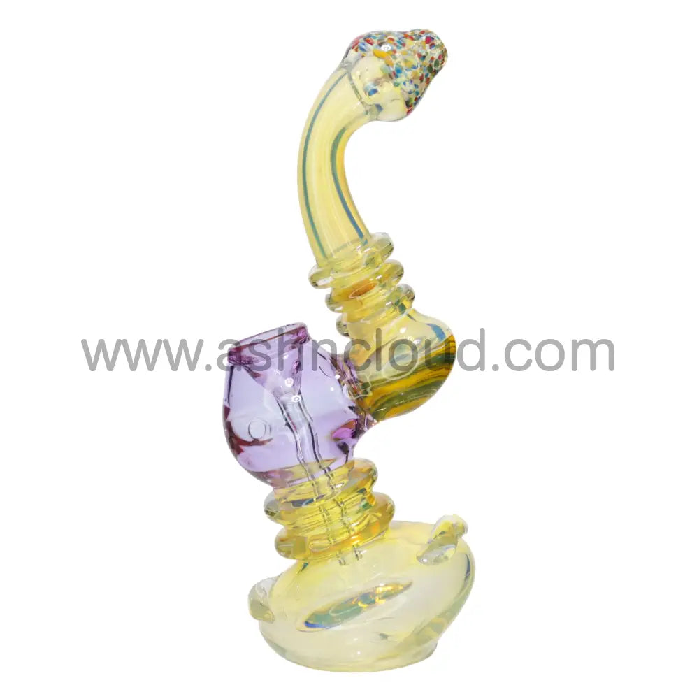 9 In - Fumed Fancy Glass Bubbler Polka Dots