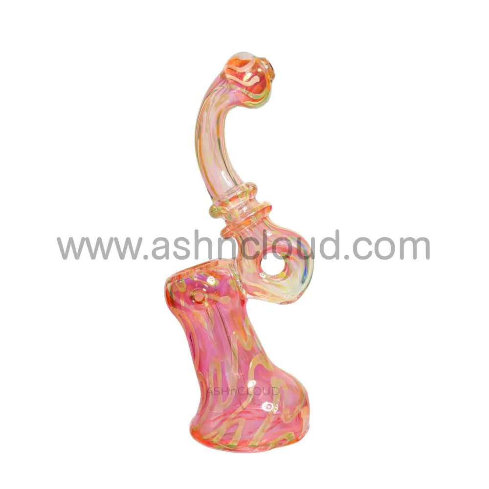 9 In - Fumed Pink Glass Bubbler Pipe