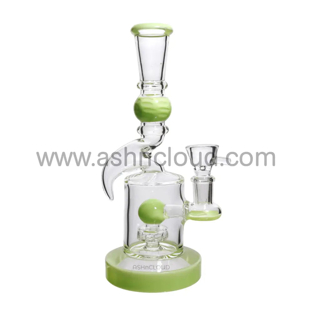 9 In - Horn Clear Glass One-Tone Slime Perc Bong