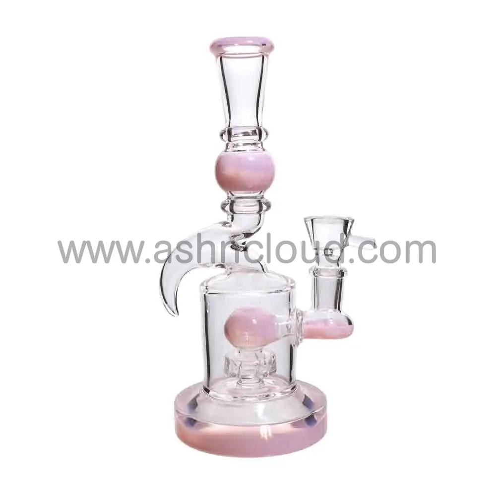 9 in - Horn Clear Glass One-Tone Slime Perc Bong