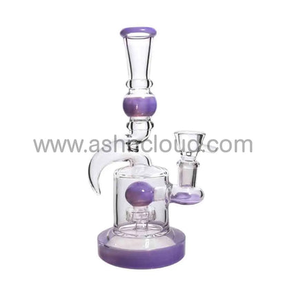9 in - Horn Clear Glass One-Tone Slime Perc Bong