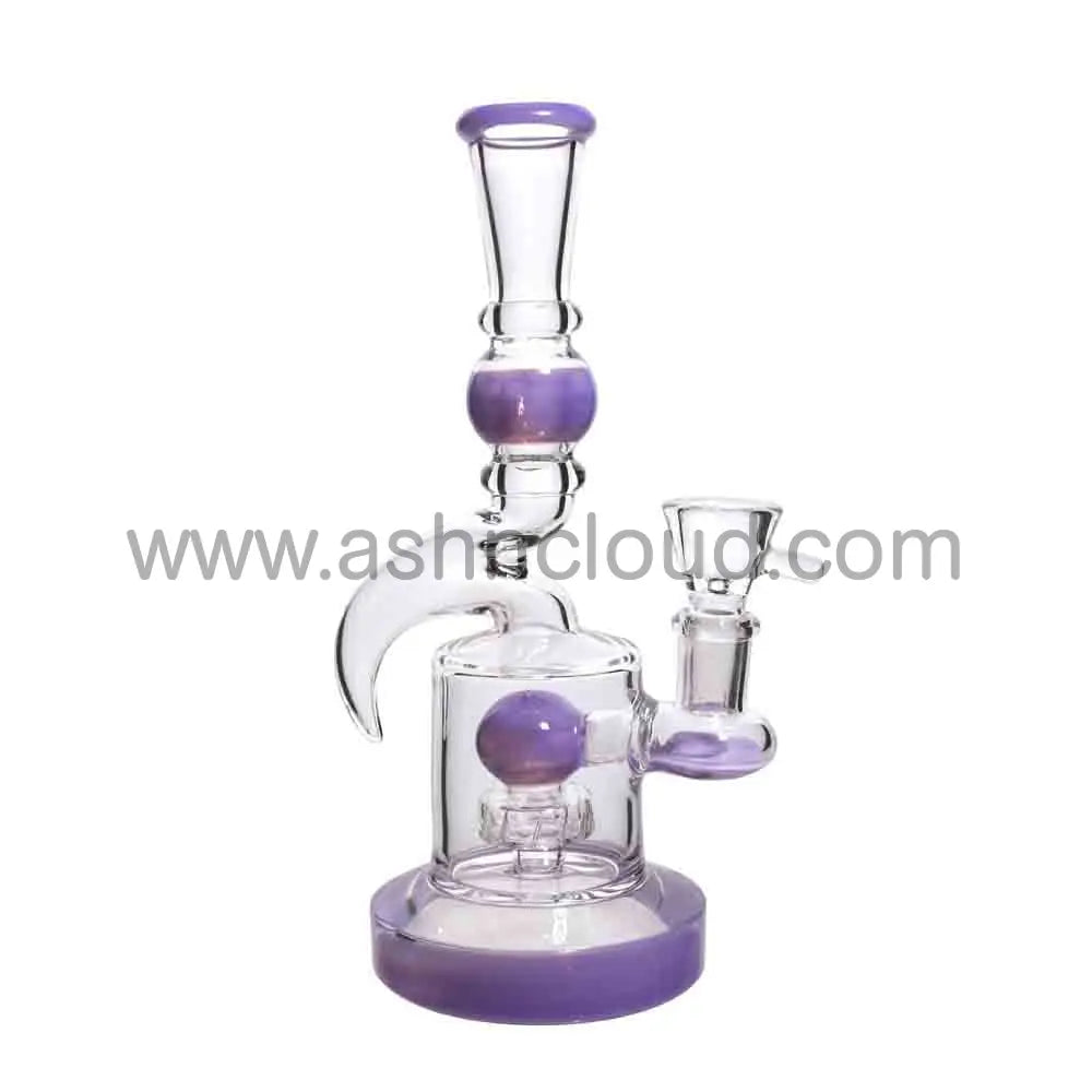 9 in - Horn Clear Glass One-Tone Slime Perc Bong