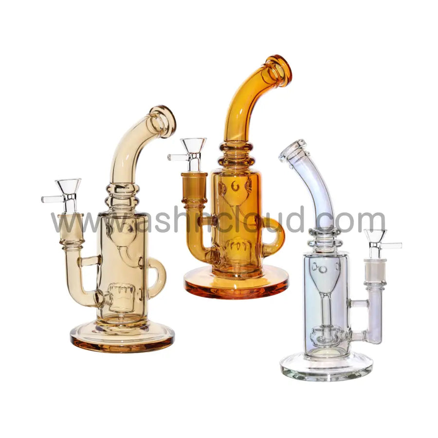 9 Inch Iridescent Metallic Glass Bong