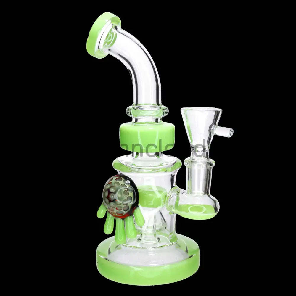 9 in - Multicolor Fancy Glass Bong Melted Flower 2