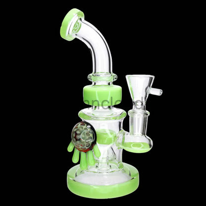 9 in - Multicolor Fancy Glass Bong Melted Flower 2