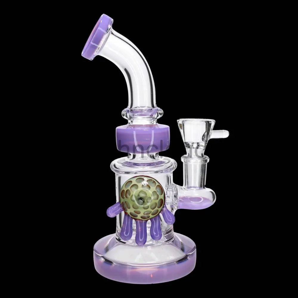 9 in - Multicolor Fancy Glass Bong Melted Flower 2
