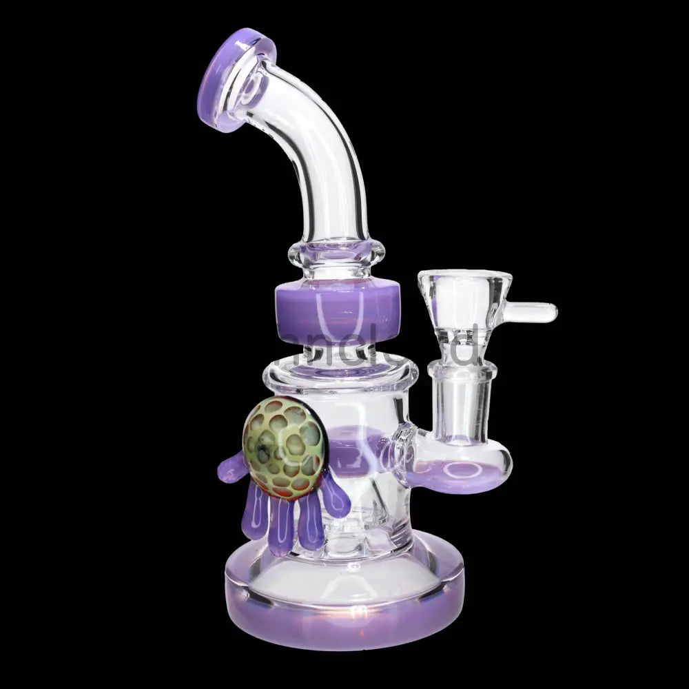 9 in - Multicolor Fancy Glass Bong Melted Flower 2