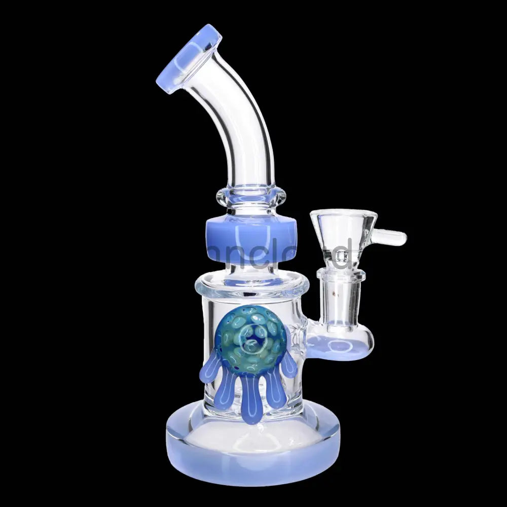 9 in - Multicolor Fancy Glass Bong Melted Flower 2