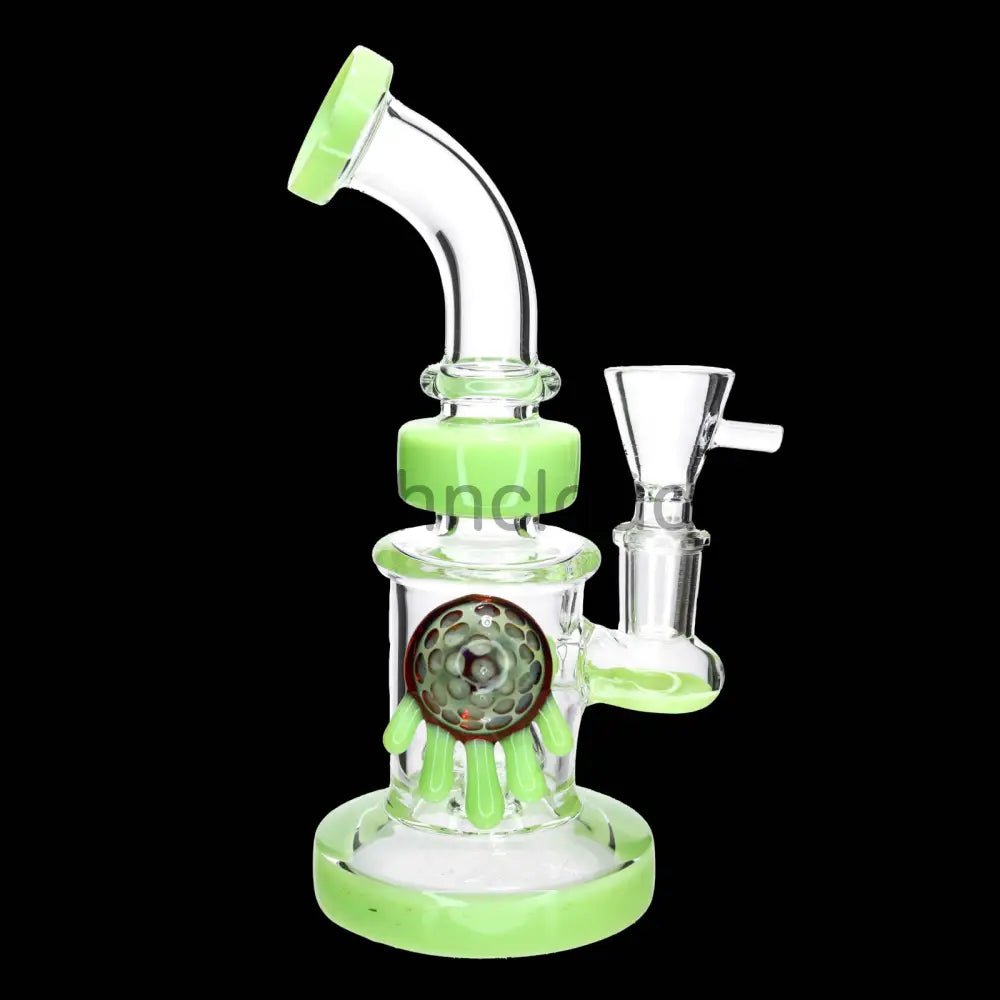9 in - Multicolor Fancy Glass Bong Melted Flower 2