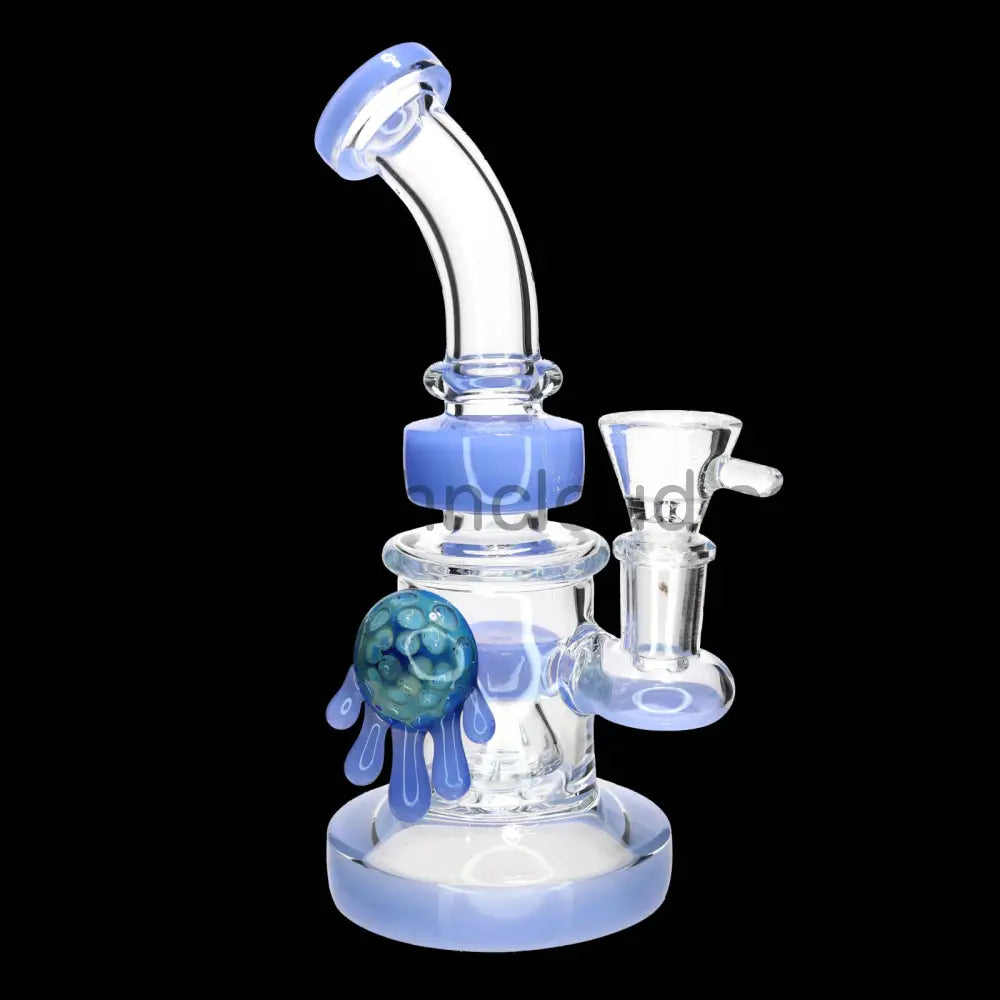 9 in - Multicolor Fancy Glass Bong Melted Flower 2