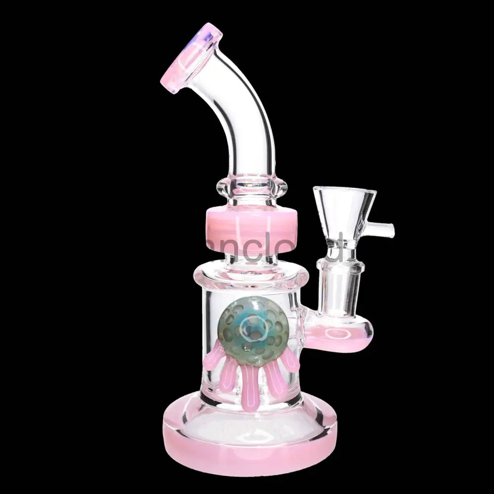 9 in - Multicolor Fancy Glass Bong Melted Flower 2