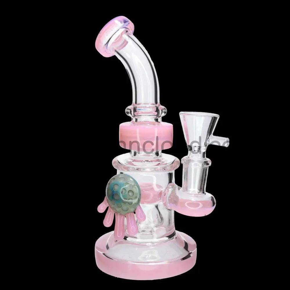 9 in - Multicolor Fancy Glass Bong Melted Flower 2