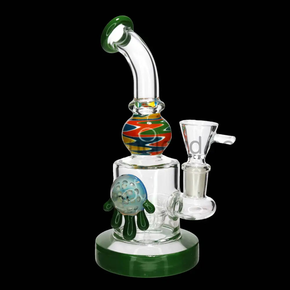 9 in - Multicolor Fancy Glass Bong Melted Flower 3