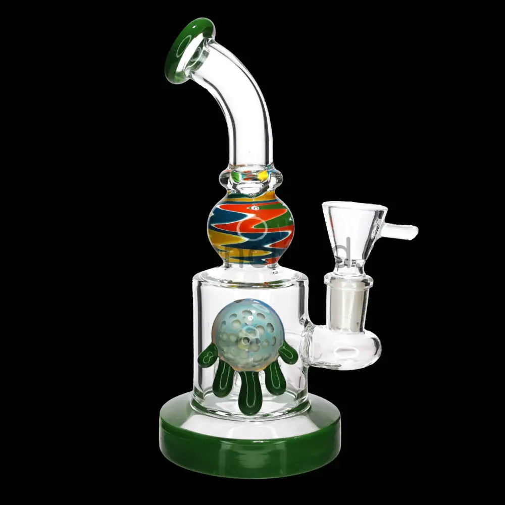 9 in - Multicolor Fancy Glass Bong Melted Flower 3