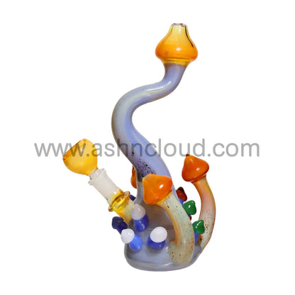 9 In - Mushroom Tree Glass Bubbler Pipe