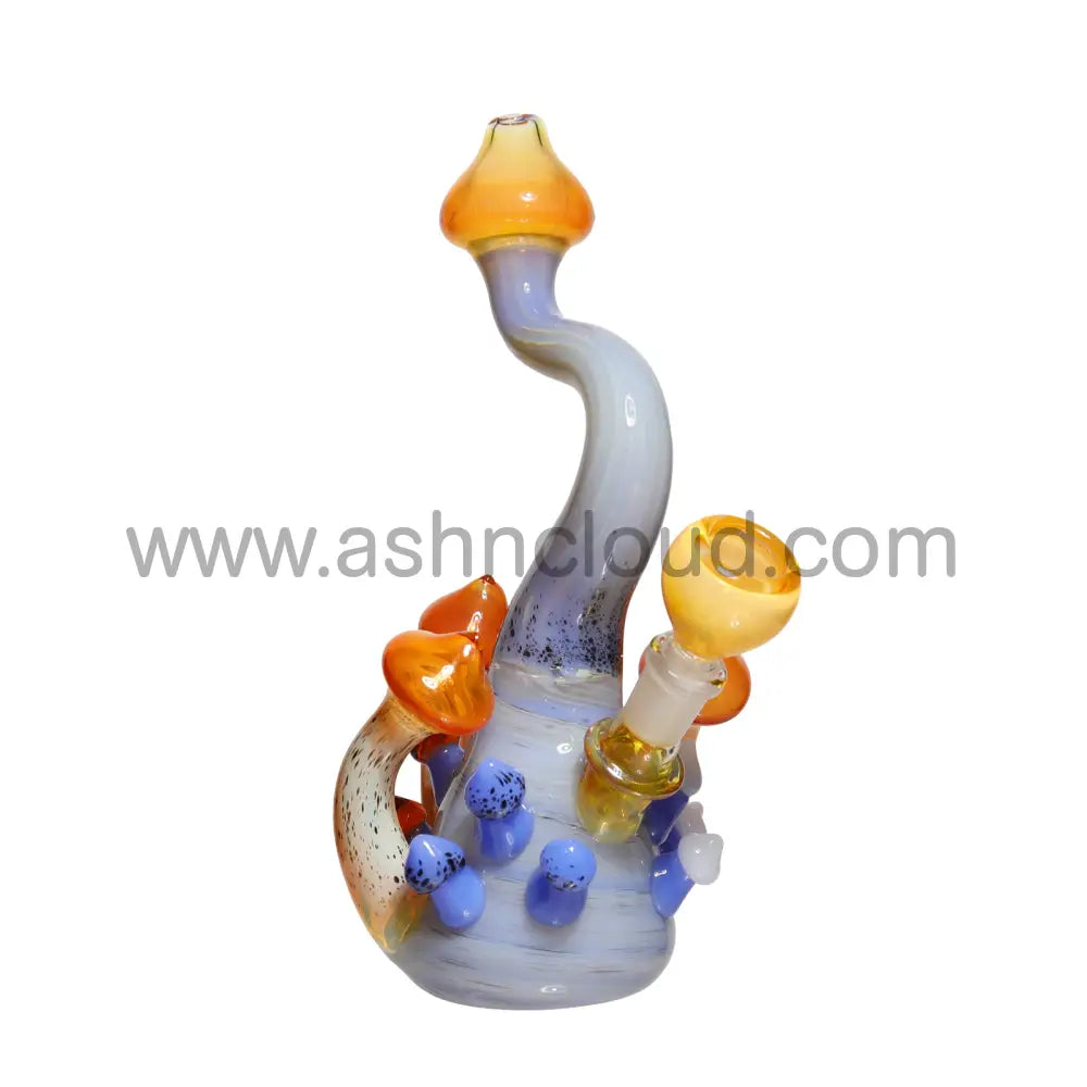 9 In - Mushroom Tree Glass Bubbler Pipe