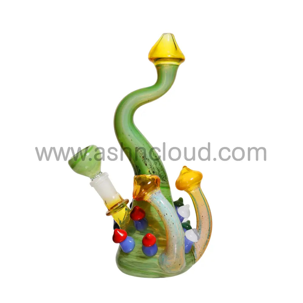 9 In - Mushroom Tree Glass Bubbler Pipe