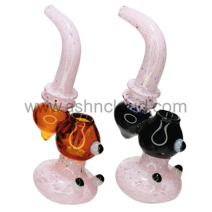 9 In - Pink Eye Fancy Glass Bubbler