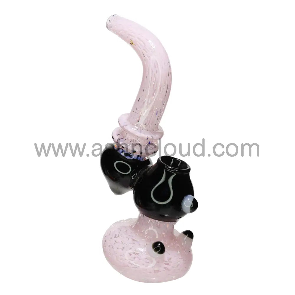 9 In - Pink Eye Fancy Glass Bubbler